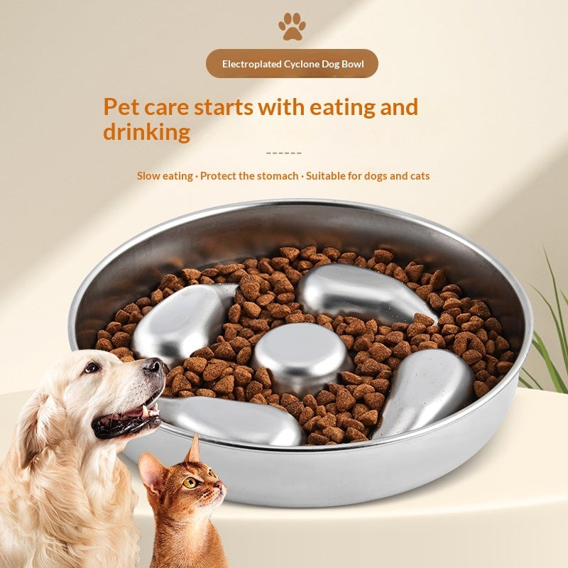 Pet Bowl Slow-feeding Bowl ,Bowl Stainless Steel Water Bowl