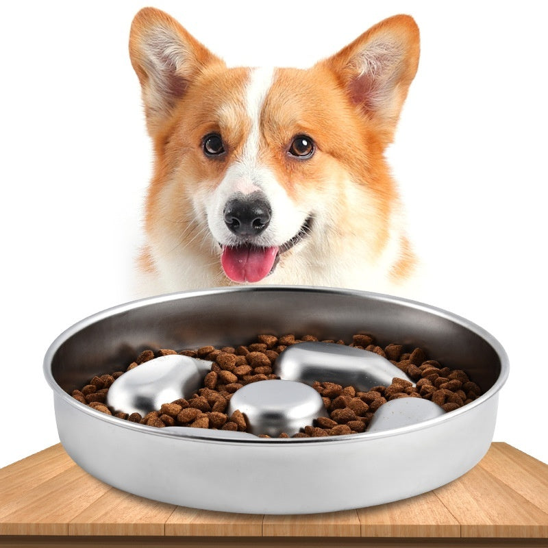 Pet Bowl Slow-feeding Bowl ,Bowl Stainless Steel Water Bowl