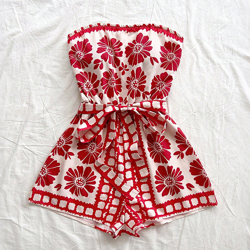 Tube-top One-piece Shorts For Women