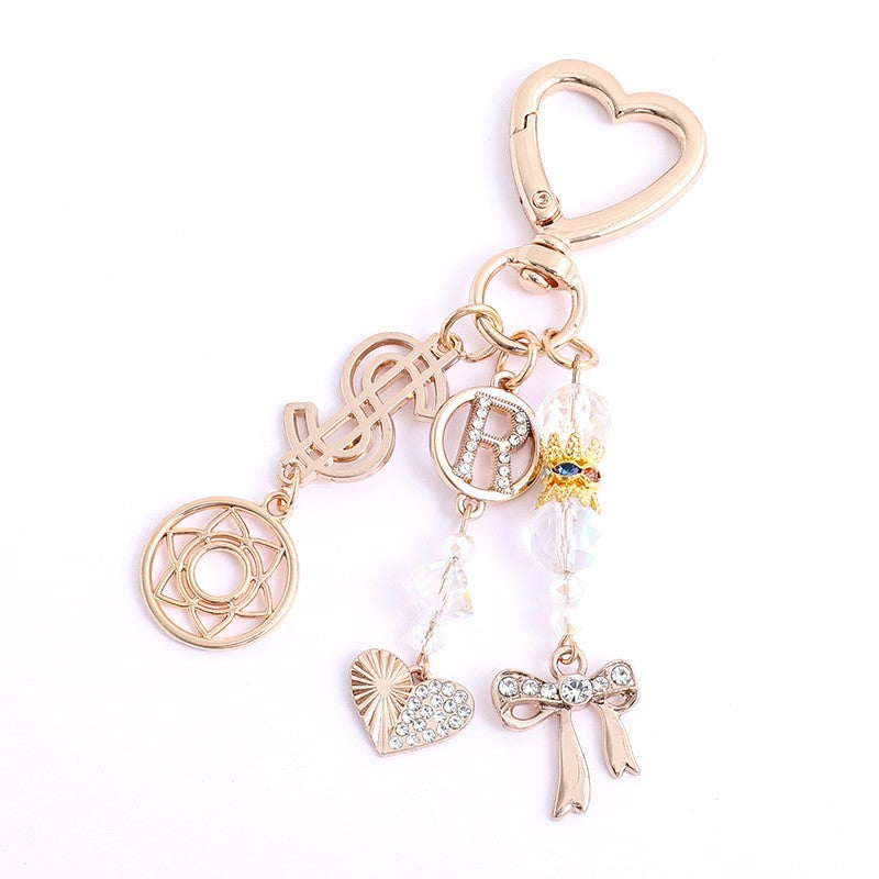 Bag Charm Women's Decorative Accessory Multifunctional Phone Lanyard Rose Gold Metal