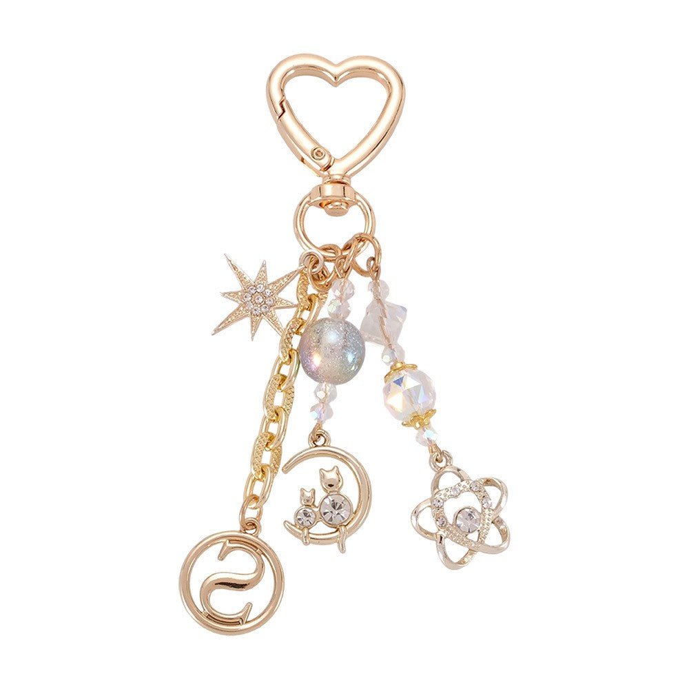 Bag Charm Women's Decorative Accessory Multifunctional Phone Lanyard Rose Gold Metal